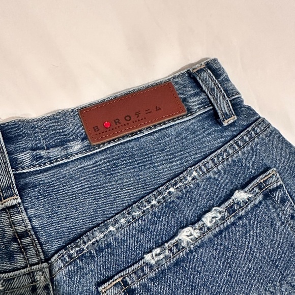 BORO Nagoya Dip Dye Fringe Hem Ombré Boho Denim Shorts | NWT- Size 25 - Picture 5 of 7